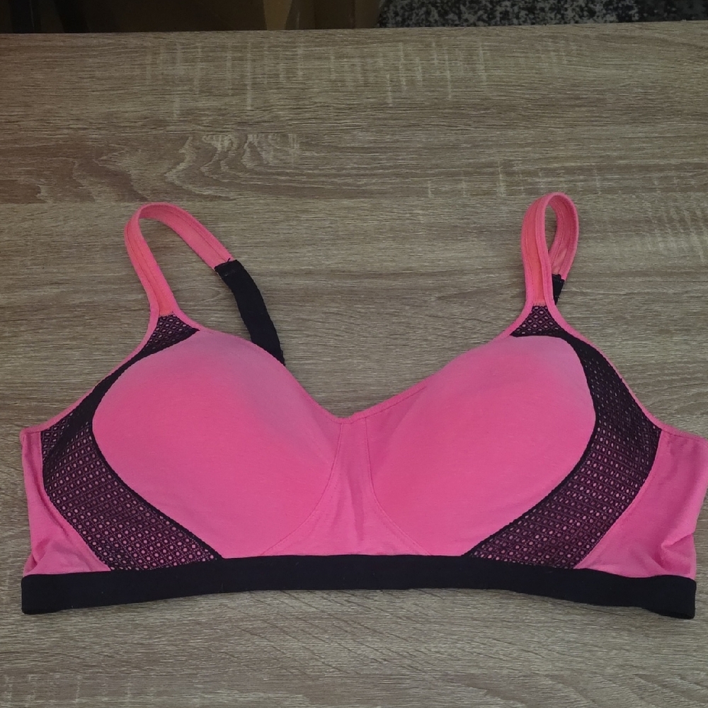 Hanes Vibrant Pink and Black Bra
